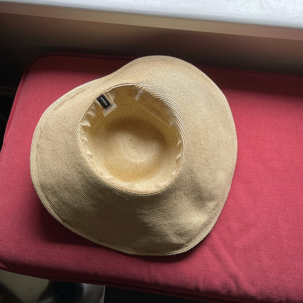 Aqua Foldable/Packable Straw Hat - image 2